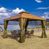 Lofaris Coffee Pergola Waterproof Grommet Top Outdoor Curtains for Front Porch